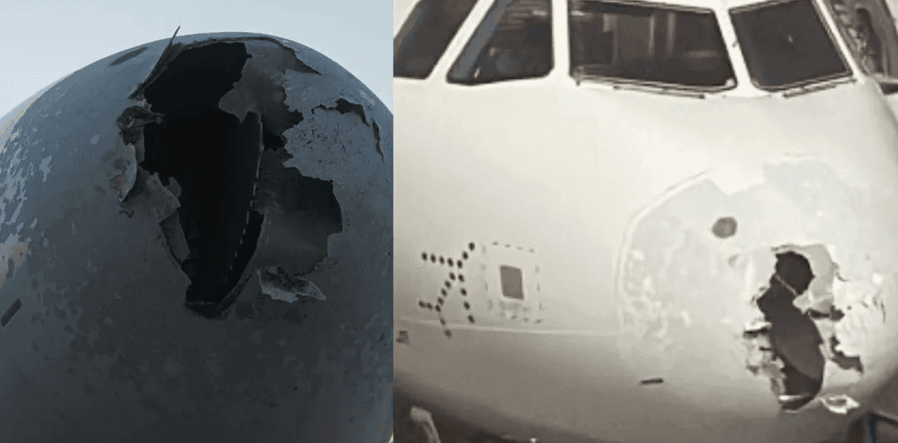 IndiGo hit by sudden Hailstorm