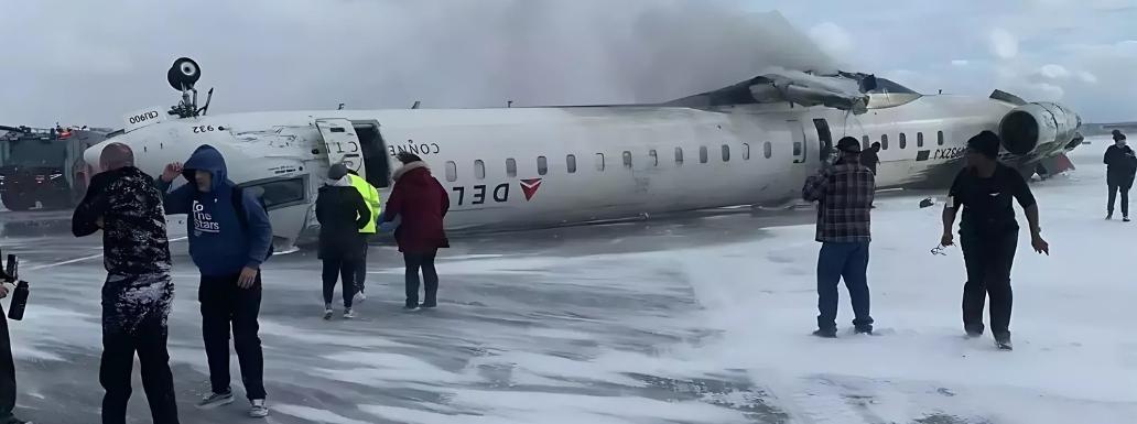 Passengers Walk on Ceiling to Escape Delta Jet that Landed Upside Down in Toronto